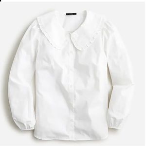 J Crew Ruffle-collar shirt in cotton poplin Size 4